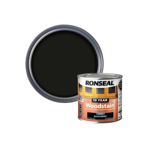 Ronseal 10 Year Woodstain Ebony 250ml Ronseal - RockBottom Nothampton