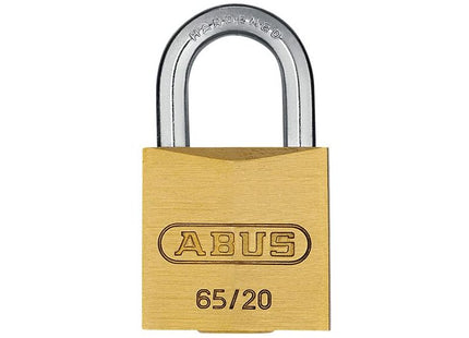 Abus Mechanical 65/20mm Brass Padlock Keyed Alike 202 ABUS Mechanical - RockBottom Northampton 