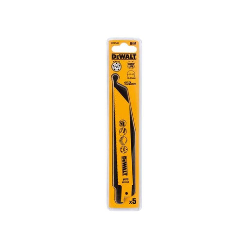 Dewalt Power Tools Bi-Metal Reciprocating Blade for Plastic & Pipes 152mm( Pack 5) DeWALT Power Tools - RockBottom Northampton