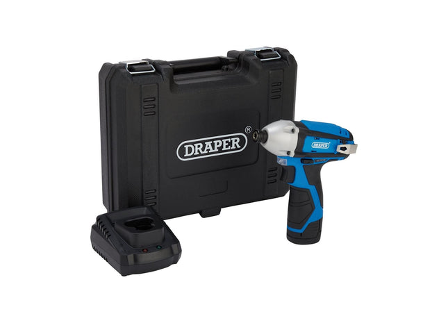Draper 12V Impact Driver, 1/4" Hex., 1 x 1.5Ah Battery, 1 x Fast Charger Draper - Town Tools