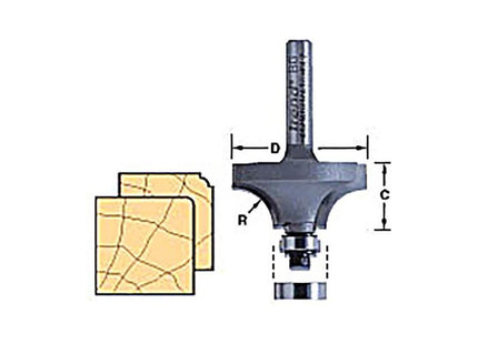 Trend 46/115 x 1/4 TCT Bearing Guided Ovolo & Round Over 1.6mm Radius Trend - RockBottom Northampton
