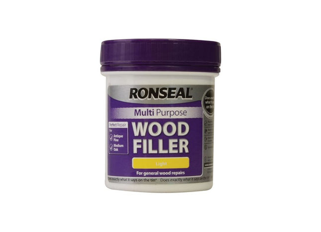 Ronseal Multipurpose Wood Filler Tub Light 250g Ronseal - RockBottom Nothampton