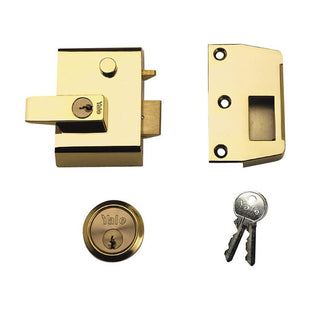 Yale Locks P2 Double Security Nightlatch 40mm Backset Brasslux Finish Visi Yale Locks - RockBottom Northampton