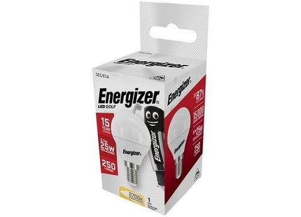 Energizer® LED SES (E14) Opal Golf Non-Dimmable Bulb, Warm White 250 lm 3.1W Energizer® - RockBottom Northamptin
