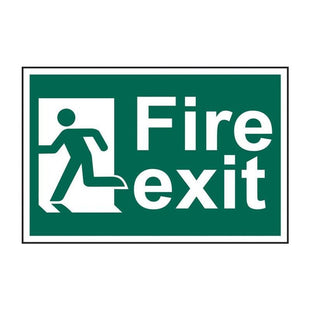 Scan Fire Exit Man Running Left - PVC Sign 300 x 200mm Scan - RockBottom Nothampton