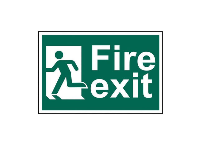 Scan Fire Exit Man Running Left - PVC Sign 300 x 200mm Scan - RockBottom Nothampton