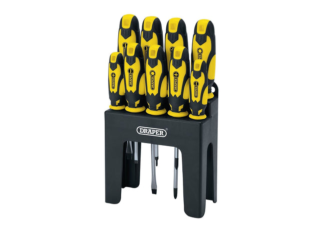 Draper Soft Grip Screwdriver Set, Yellow (9 Piece) 16728 Draper - Town Tools 