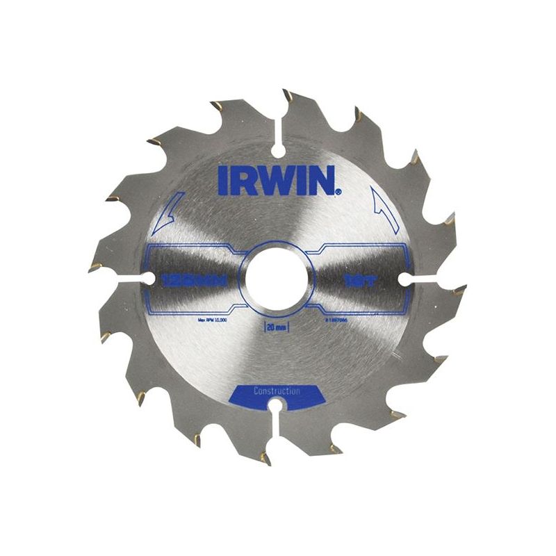 Irwin® Construction Circular Saw Blade 125 x 20mm x 16T ATB IRWIN® - RockBottom Northampton