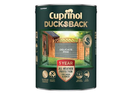 Cuprinol Ducksback 5 Year Waterproof for Sheds & Fences Delicate Pine 5 litre Cuprinol - RockBottom Northampton