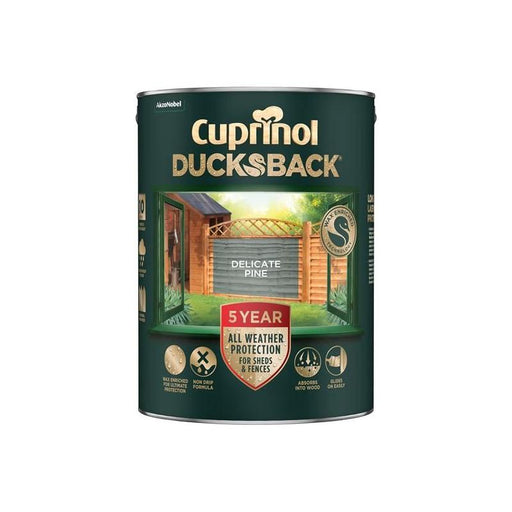 Cuprinol Ducksback 5 Year Waterproof for Sheds & Fences Delicate Pine 5 litre Cuprinol - RockBottom Northampton