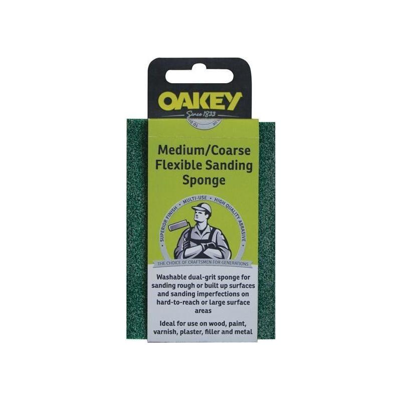 Oakey Dual-Grit Flexible Sanding Sponge Coarse/Extra Coarse Oakey - RockBottom Nothampton