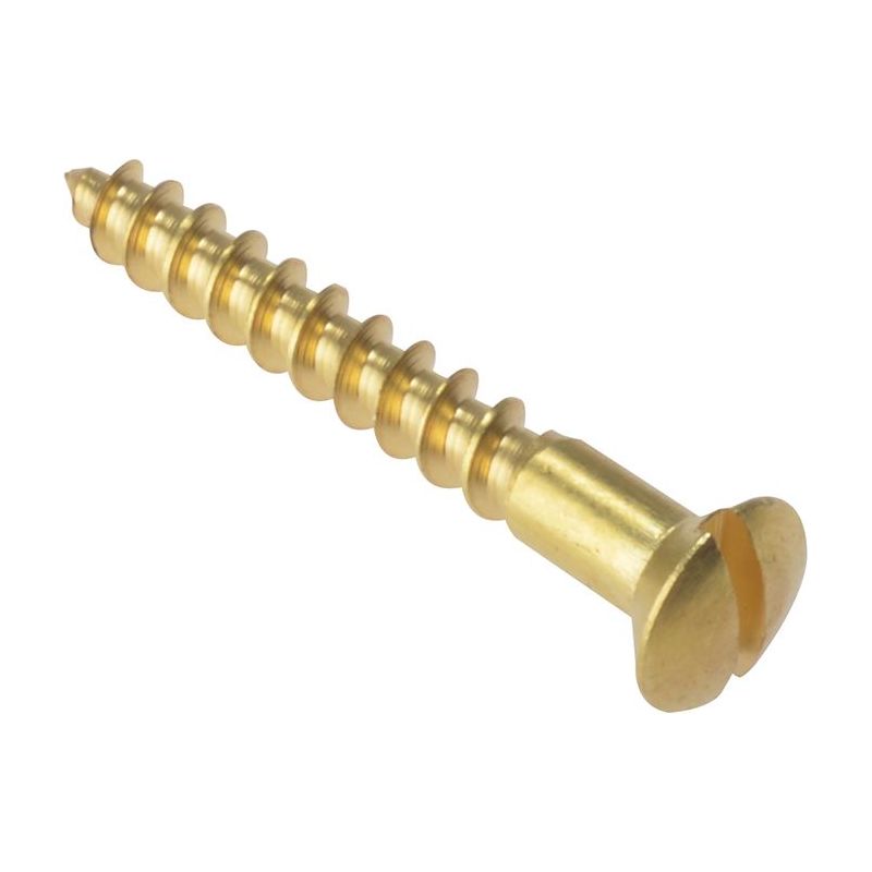 Forgefix Wood Screw Slotted Raised Head ST Solid Brass 1.1/2in x 8 Box 200 ForgeFix - RockBottom Northampton