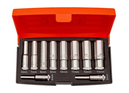 Bahco S0810L 1/4in Drive Deep Socket Set, 10 Piece Bahco - RockBottom Northampton
