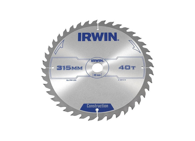 Irwin® General Purpose Table & Mitre Saw Blade 315 x 30mm x 40T ATB IRWIN® - RockBottom Northampton