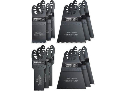 Faithfull Multi-Function Tool Blade Set, 12 Piece Faithfull - RockBottom Northampton