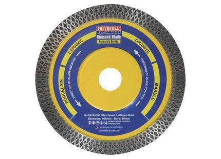 Faithfull Porcelain Diamond Blade 105 x 16mm Faithfull - RockBottom Northampton