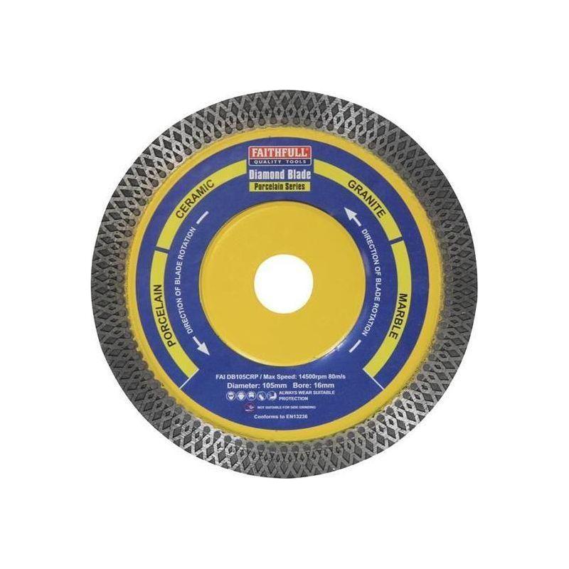 Faithfull Porcelain Diamond Blade 105 x 16mm Faithfull - RockBottom Northampton