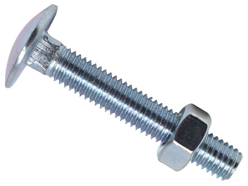 METALMATE Cup Square Hex Bolt & Nut ZP M8 x 50mm Box 25 METALMATE� - RockBottom Northampton