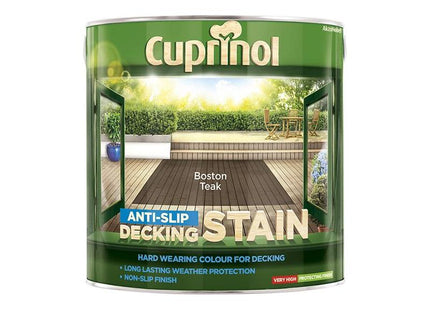 Cuprinol Anti-Slip Decking Stain Boston Teak 2.5 litre Cuprinol - RockBottom Northampton