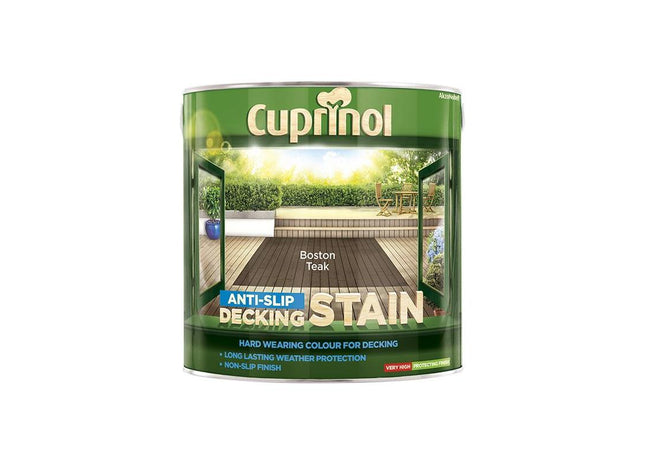 Cuprinol Anti-Slip Decking Stain Boston Teak 2.5 litre Cuprinol - RockBottom Northampton