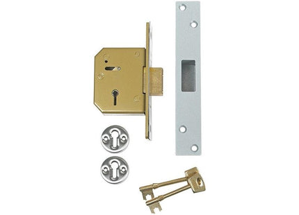 Union 3G115 C Series 5 Lever Deadlock 67mm 2.5in Satin Brass UNION - RockBottom Northampton