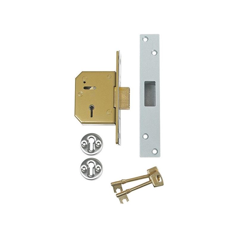 Union 3G115 C Series 5 Lever Deadlock 67mm 2.5in Satin Brass UNION - RockBottom Northampton