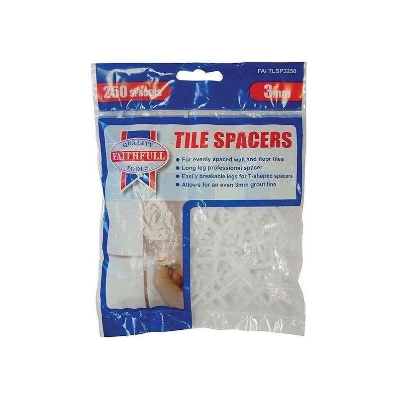 Faithfull Tile Spacer Long Leg 3mm (Bag 250) Faithfull - RockBottom Northampton