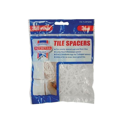 Faithfull Tile Spacer Long Leg 3mm (Bag 250) Faithfull - RockBottom Northampton