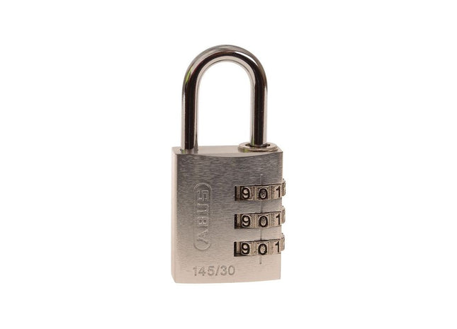 Abus Mechanical 145/30 30mm Aluminium Combination Padlock Silver 46583 ABUS Mechanical - RockBottom Northampton 