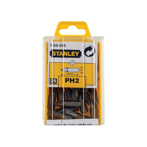 Stanley® Hand Tools Phillips Bits PH2 x 25mm (Box 25) STANLEY® Hand Tools - RockBottom Nothampton