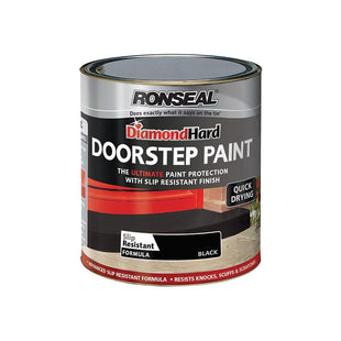Ronseal Diamond Hard Doorstep Paint Black 750ml Ronseal - RockBottom Nothampton