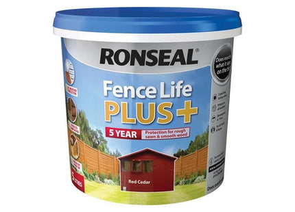 Ronseal Fence Life Plus+ Red Cedar 5 litre Ronseal - RockBottom Nothampton