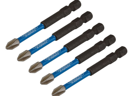 Draper Expert Cross Slot/PH Type Impact Screwdriver Bits, No.2 x 75mm, 1/4" Hex Draper - Town Tools 
