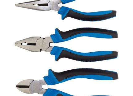 Draper Soft Grip Pliers Set, 160mm, Blue (3 Piece) Draper - Town Tools