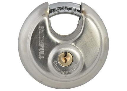 Faithfull Stainless Steel Discus Padlock 70mm Faithfull - RockBottom Northampton
