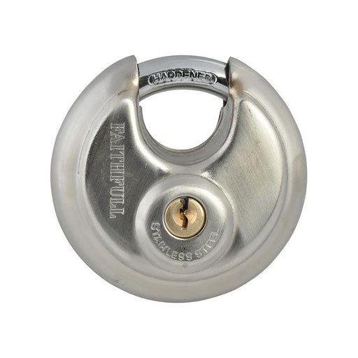 Faithfull Stainless Steel Discus Padlock 70mm Faithfull - RockBottom Northampton