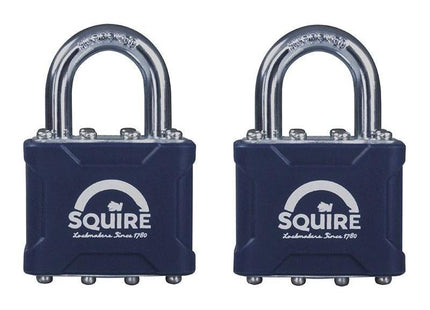Squire 35T Stronglock Card (2) Padlocks 38mm Open Shackle Keyed Squire - RockBottom Nothampton