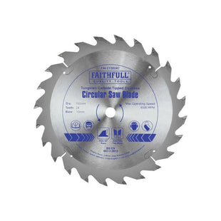 Faithfull TCT Cordless Trimsaw Blade 150 x 10mm x 24T POS Faithfull - RockBottom Northampton