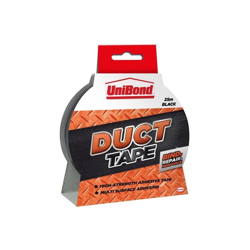 Unibond DIY Duct Tape Black 50mm x 25m UniBond - RockBottom Northampton