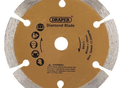 Draper 89mm Diamond Blade for Draper Storm Force Mini Plunge Saw 25976 Draper - Town Tools 