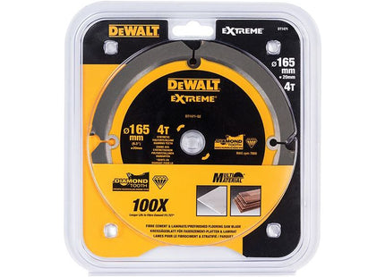 Dewalt Power Tools Extreme PCD Fibre Cement Saw Blade 165 x 20mm x 4T DeWALT Power Tools - RockBottom Northampton