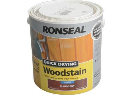 Ronseal Quick Drying Woodstain Satin Mahogany 2.5 litre Ronseal - RockBottom Nothampton