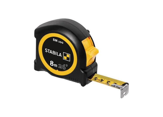 Stabila BM 100 Compact Pocket Tape 8m/26ft (Width 25mm) Stabila - RockBottom Nothampton