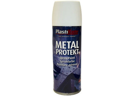 Plastikote Metal Protekt Spray Satin White 400ml PlastiKote - RockBottom Nothampton