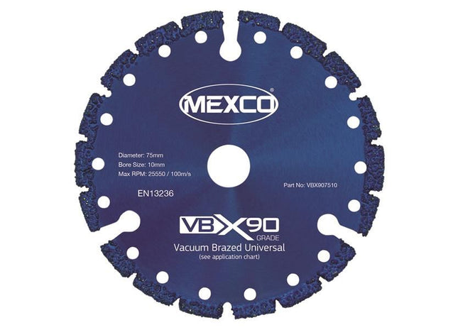 MEXCO VBX90 Grade Universal Diamond Blade 75 x 10mm MEXCO - RockBottom Northampton
