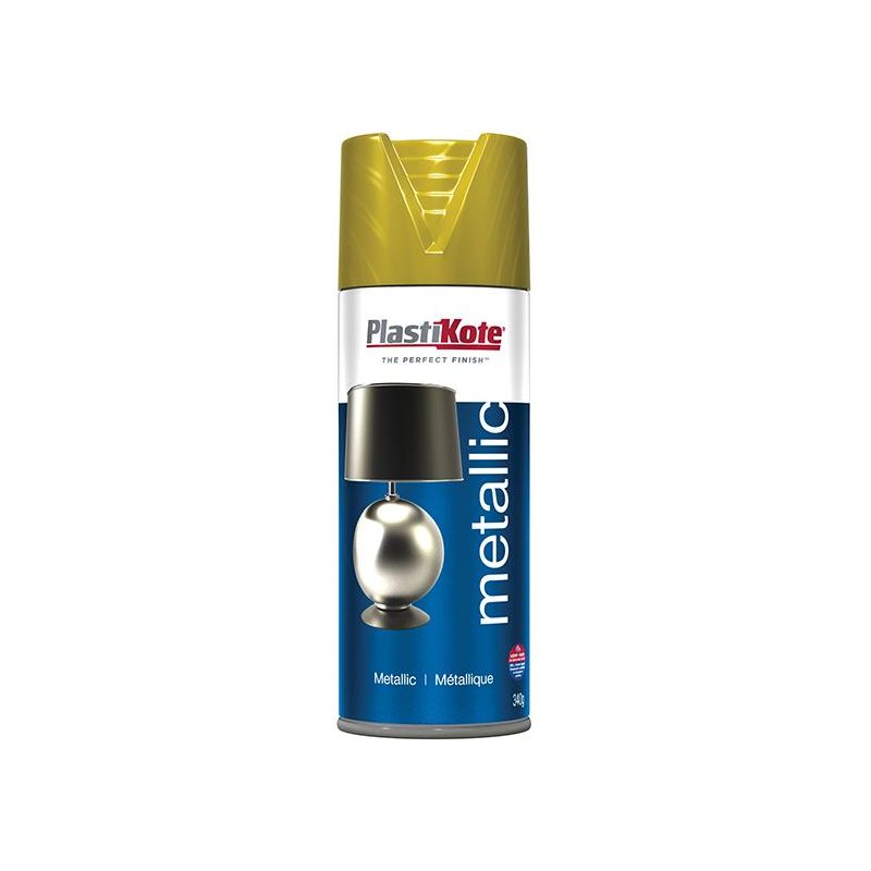 Plastikote Metallic Spray Brass 400ml PlastiKote - RockBottom Nothampton