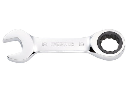 Draper Draper HI-TORQ Metric Stubby Ratchet Combination Spanner, 18mm Draper - Town Tools