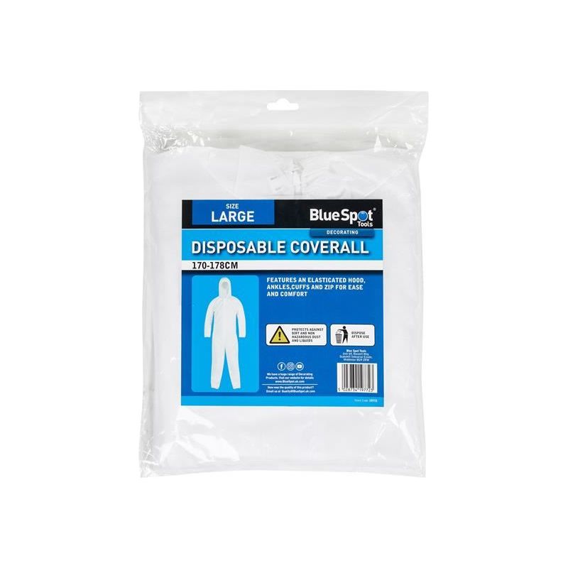 Bluespot Tools Disposable Coverall - Large (170-178cm) BlueSpot Tools - RockBottom Northampton