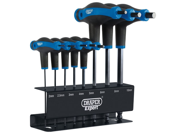 Draper Expert Soft Grip Metric Hex & Ball End T-Handle Key Set (8 Piece) Draper - Town Tools 