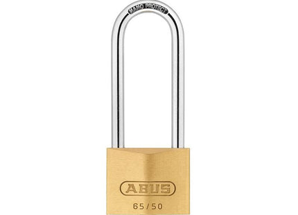 Abus Mechanical 65/50mm Brass Padlock 80mm Long Shackle ABUS Mechanical - RockBottom Northampton 